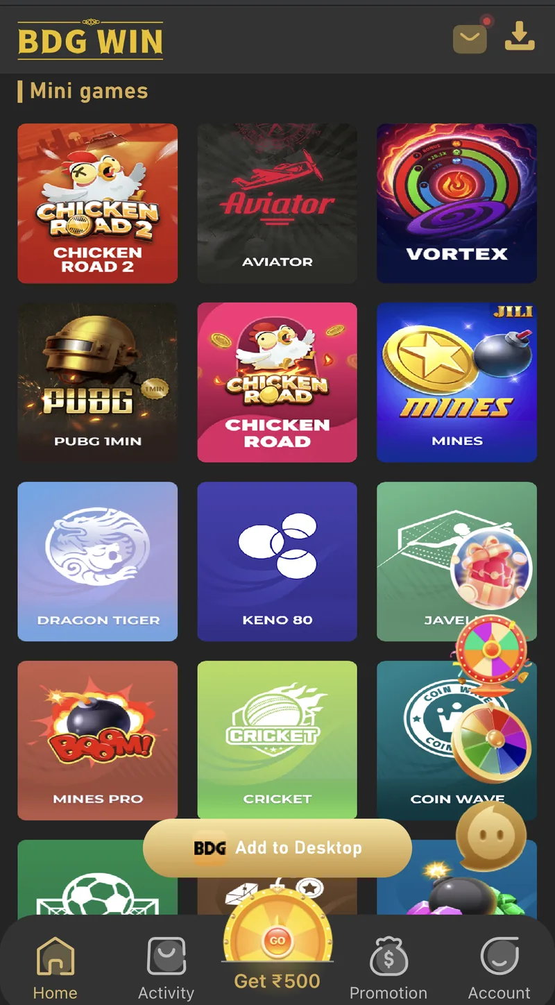6 Club mini games list including crash-style titles alongside quick-round games